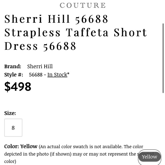 Sherri Hill Yellow Strapless Mini Dress with Bows and Rhinestones - Picture 5 of 11